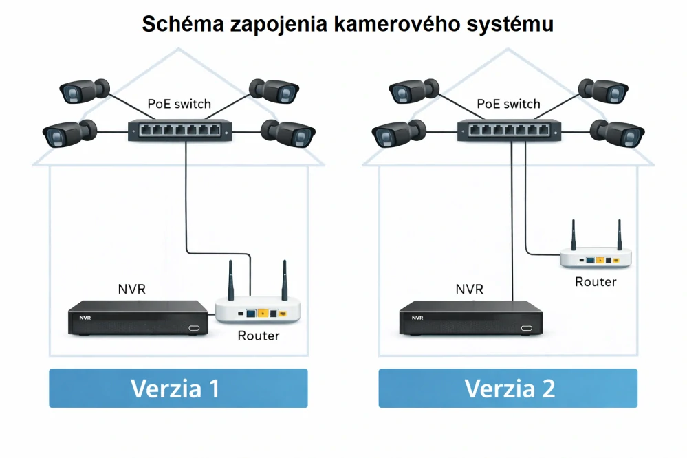 Amiko IP 4 kamerový set so switchom, 5Mpix, Ai, Dl, Tube (1501K4V2)