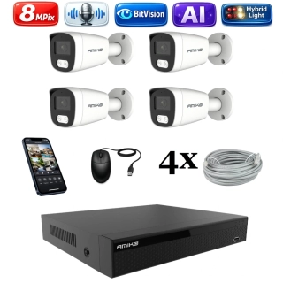 Amiko IP 4 kamerový set, 4K Ultra HD 8Mpix, Ai, Dl, Tube (1801K4)