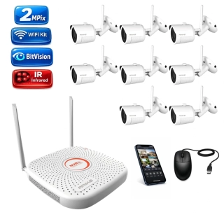 Amiko Wifi 8 kamerový set, FullHD 2Mpix, Tube (3201K8)
