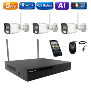 Amiko Wifi 3 kamerový set, 5Mpix, Ai, Dl, Tube (3501K3)