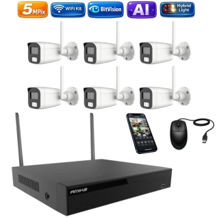 Amiko Wifi 6 kamerový set, 5Mpix, Ai, Dl, Tube (3501K6)