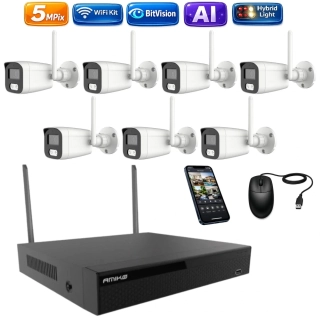 Amiko Wifi 7 kamerový set, 5Mpix, Ai, Dl, Tube (3501K7)
