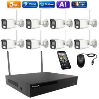 Amiko Wifi 8 kamerový set, 5Mpix, Ai, Dl, Tube (3501K8)