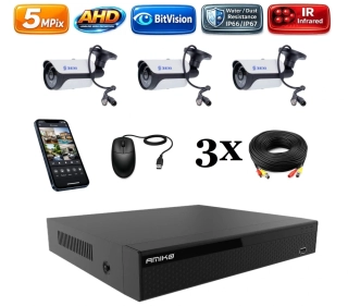 Amiko AHD 3 kamerový set, 5Mpix, Tube (2501K3)
