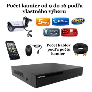 Amiko AHD kamerový set, 5Mpix, Tube (2501K9-16)