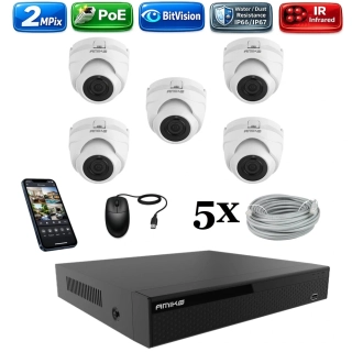 Amiko IP 5 kamerový set, 2Mpix, Dome (1200K5)
