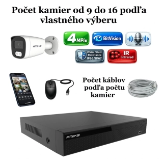 Amiko IP kamerový set, 4Mpix, Tube (1401K9-16)